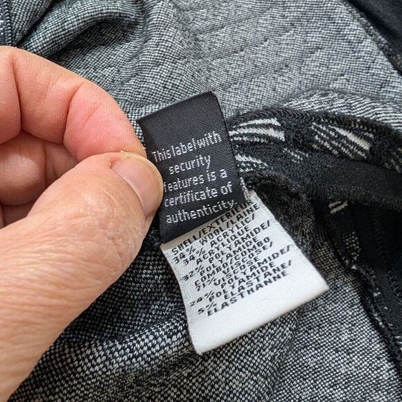 Diane Von Furstenberg Skirt Black White Optic Wool Blend Knit Stretchy Skirt 10 - Picture 6 of 6